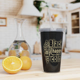 Black Is My Color Sarcastic Funny Plastic Tumbler with Straw