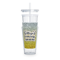 Allergic To Mornings Sarcastic Funny Plastic Tumbler with Straw