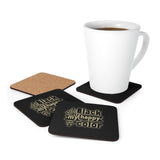 Black Is My Happy Color Funny Sarcastic Corkwood Coaster Set