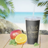 Black Is My Color Sarcastic Funny Plastic Tumbler with Straw