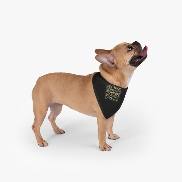 Black Is My Happy Color Funny Sarcastic Large Pet Bandana